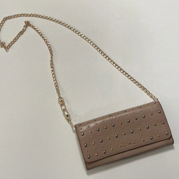 Authentic Miu Miu Studded Wallet - Picture 1 of 8